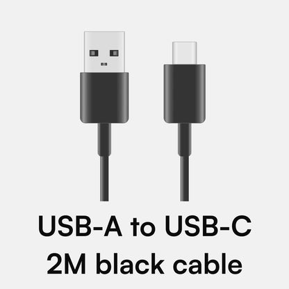 black usb-a to usb-c 2m cable