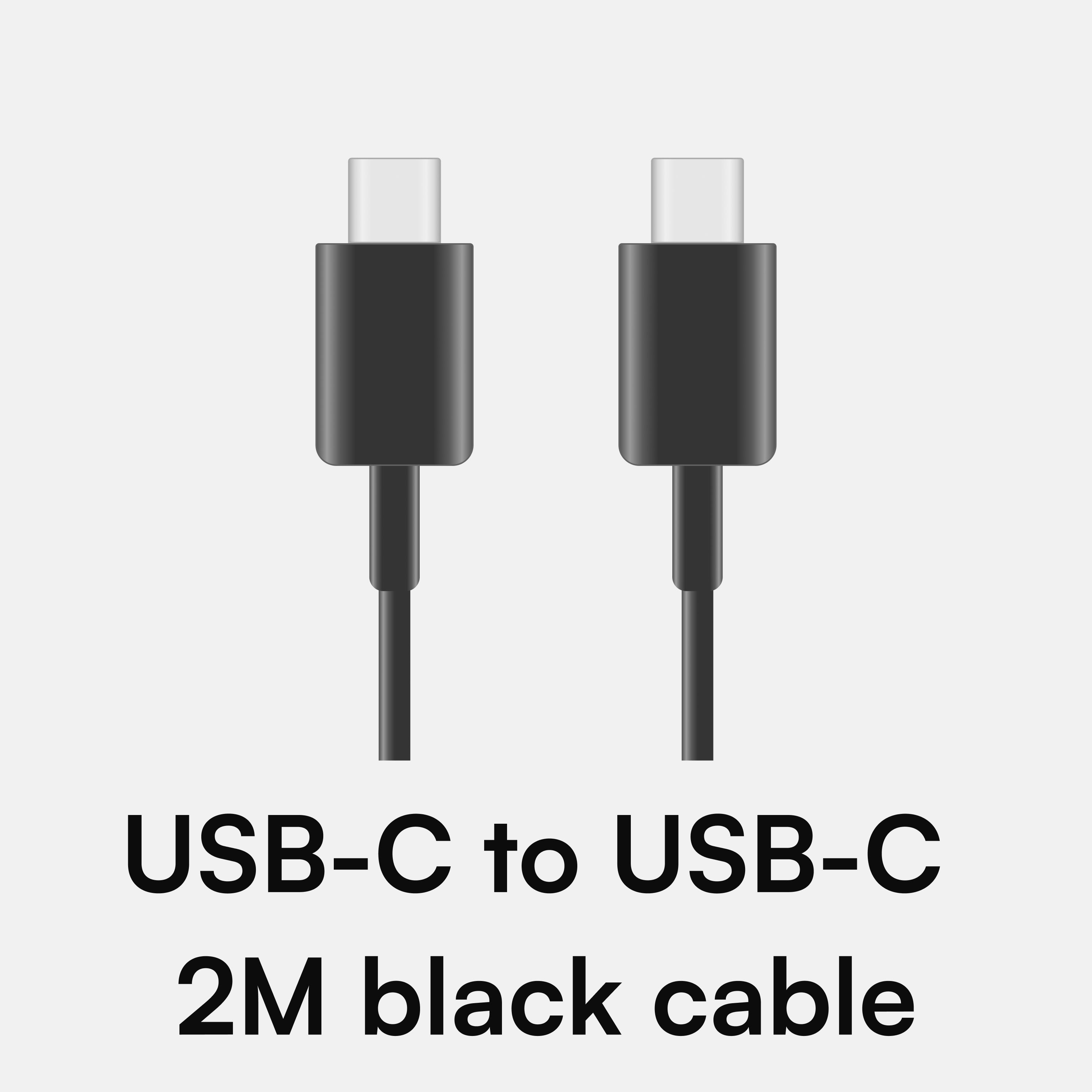 black usb-c to usb-c 2m cable